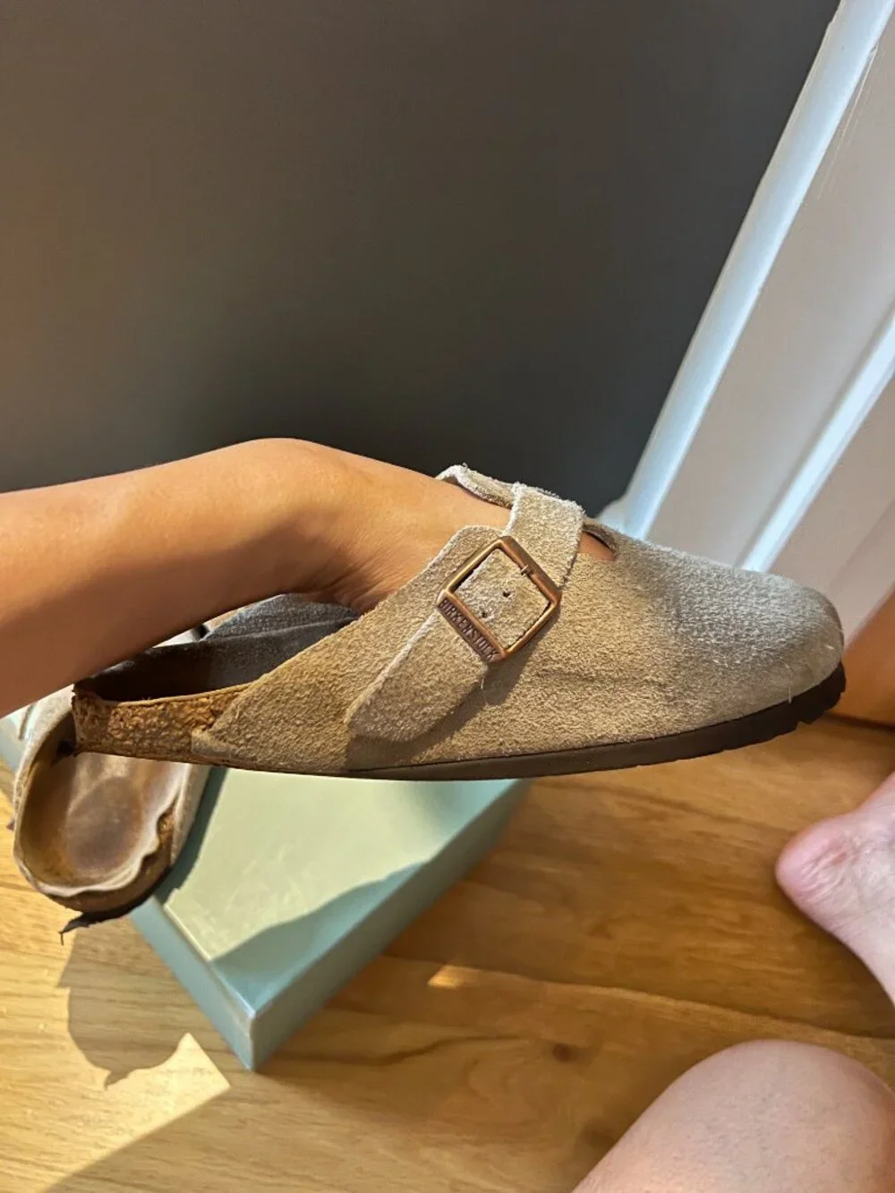 Birkenstock Bostons Taupe Mens Size 40 - Used